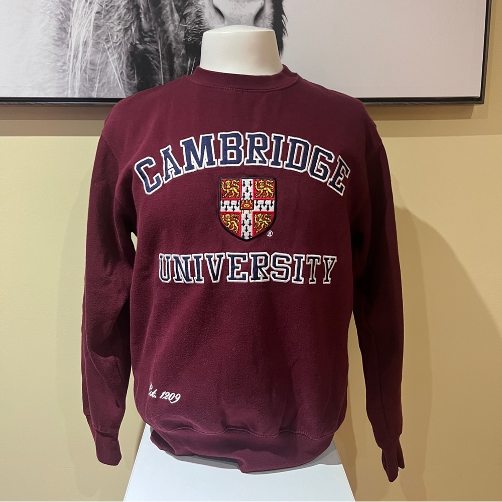 Cambridge University Burgundy Crewneck Sweater - Size M